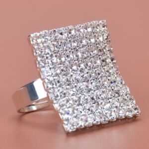 🎄Sparkle & Shine" Square Rhinestone Adjustable Ring